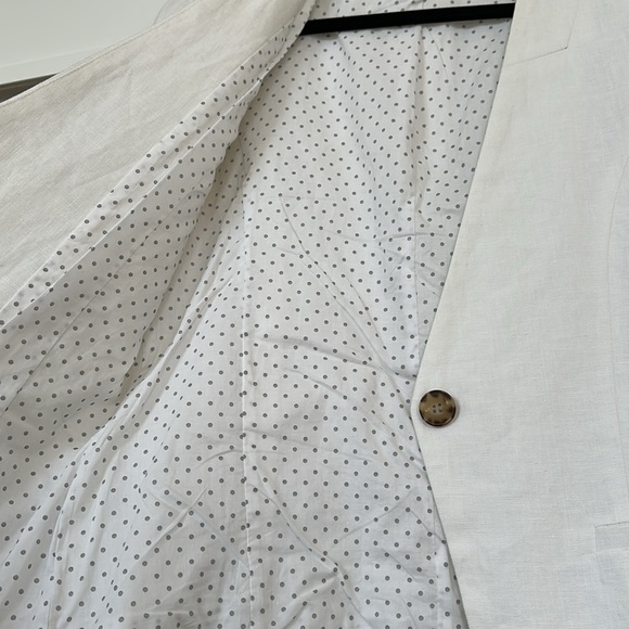 Gibson brand white linen blazer jacket size medium EUC denim - Picture 4 of 7